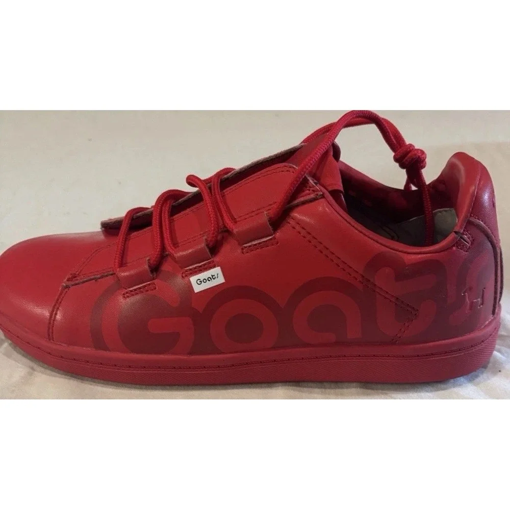NWT Goats 454W Red Leather Sneakers W/ NatureTex 100% Sustainable W 2 Laces 8.5